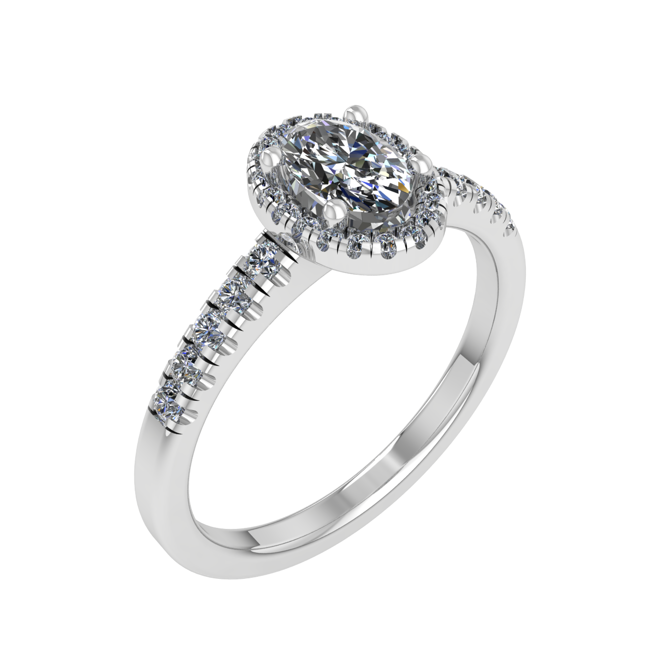 HALO 6.00mm x 4.00mm OVAL ENGAGEMENT RING